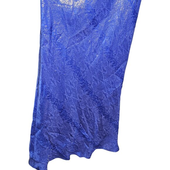 Rat & Boa Sapphire Metallic Snake Print Cowl Neck Slip Maxi Dress - Picture 8 of 16